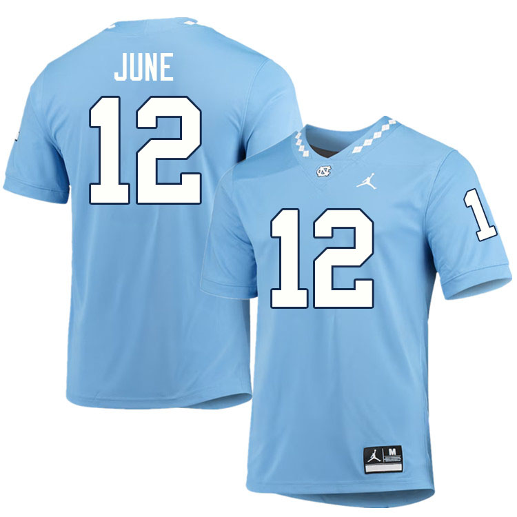 #12 Demon June North Carolina Tar Heels College Football Jersey Stitched-Carolina Blue